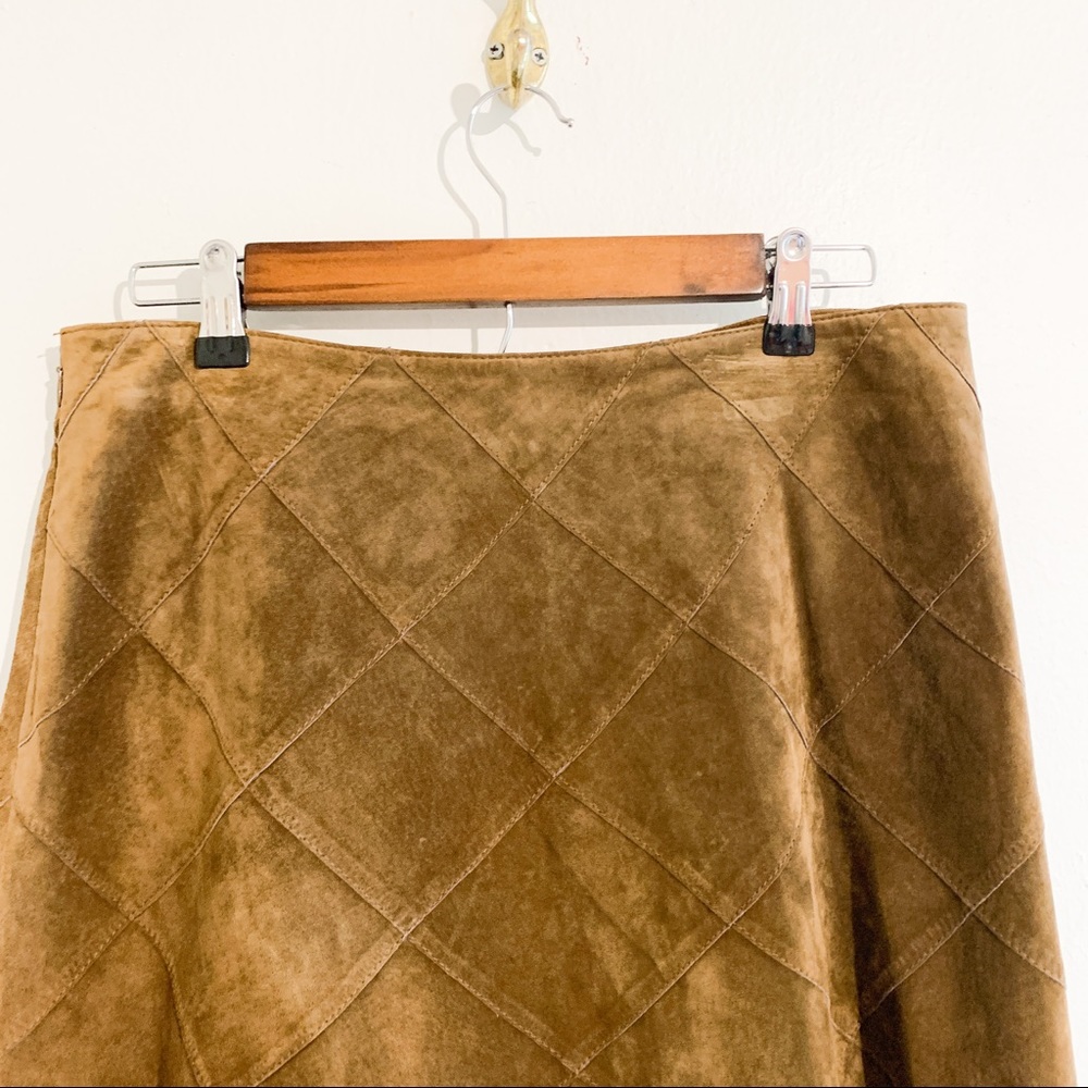 Liz Claiborne Suede Brown A-Line Skirt - Picture 6 of 10